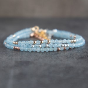Aquamarine Bracelet, March Birthstone Crystal Bracelets for Women ...