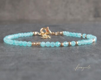 Amazonite Bracelet, Dainty Bracelets for Women, Gemstone Jewelry, Christmas Gifts for Her