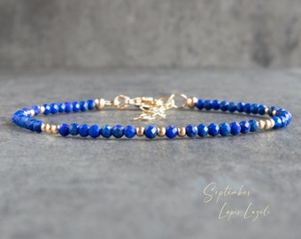 Lapis Lazuli Bracelet, September Birthstone Bracelets for Women, Lapis Lazuli Jewelry, Gifts for Her