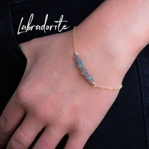 Labradorite Bracelet, Raw Crystal Bracelets for Women, Labradorite Jewelry, Gifts for Her image 2