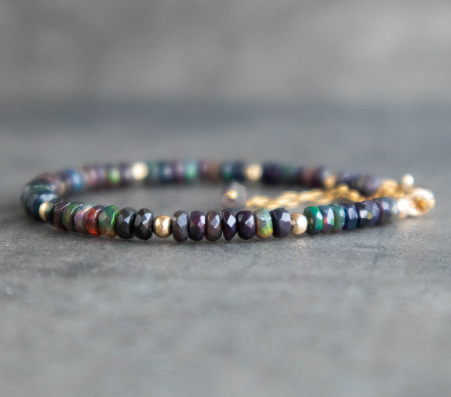 Pulsera De Ópalo Natural De 3 Mm De Cuentas Ajustables A Pulsera De Ópalo Natural De 3 Mm De Cuentas Ajustables A