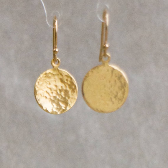 Hammered Gold Plated Stud Earrings - Modern Approach | NOVICA