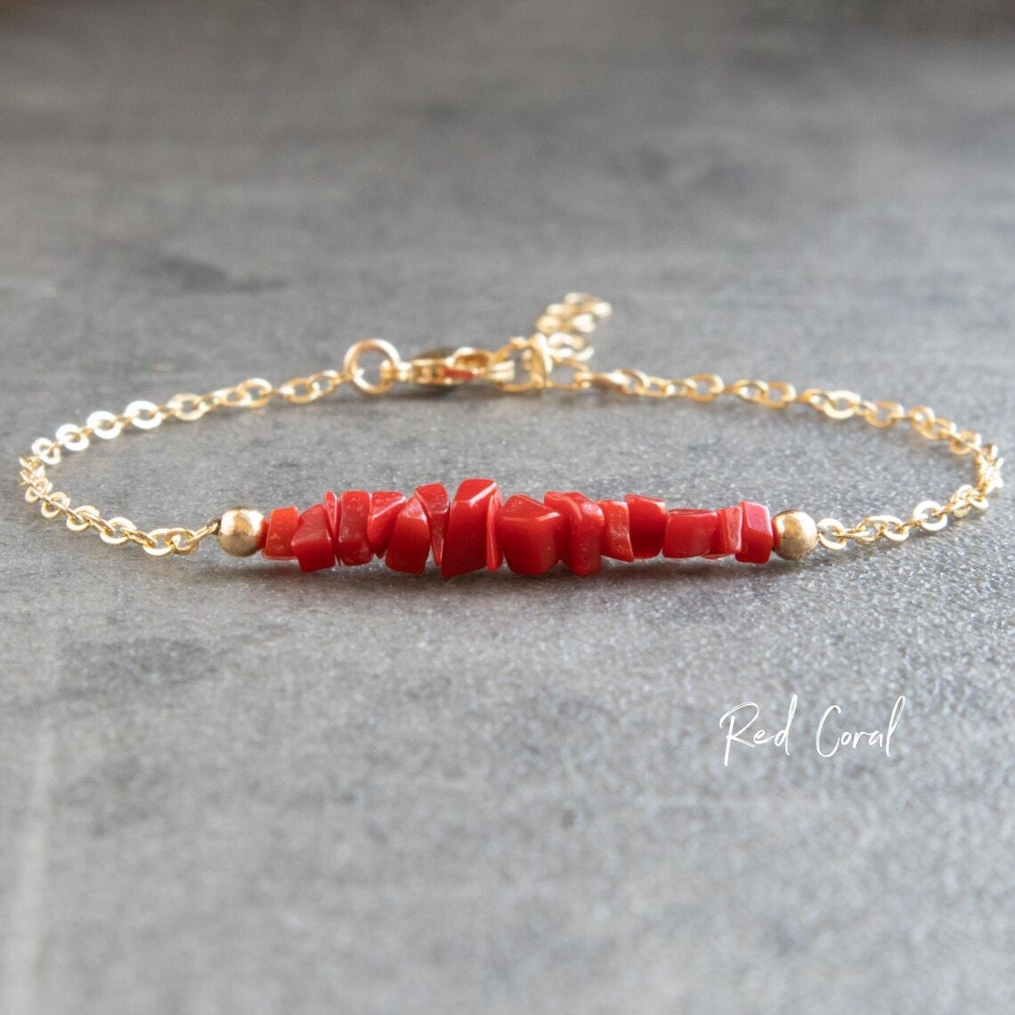 14K Yellow Gold Blossom Bracelet, Mother of Pearl and Red Coral