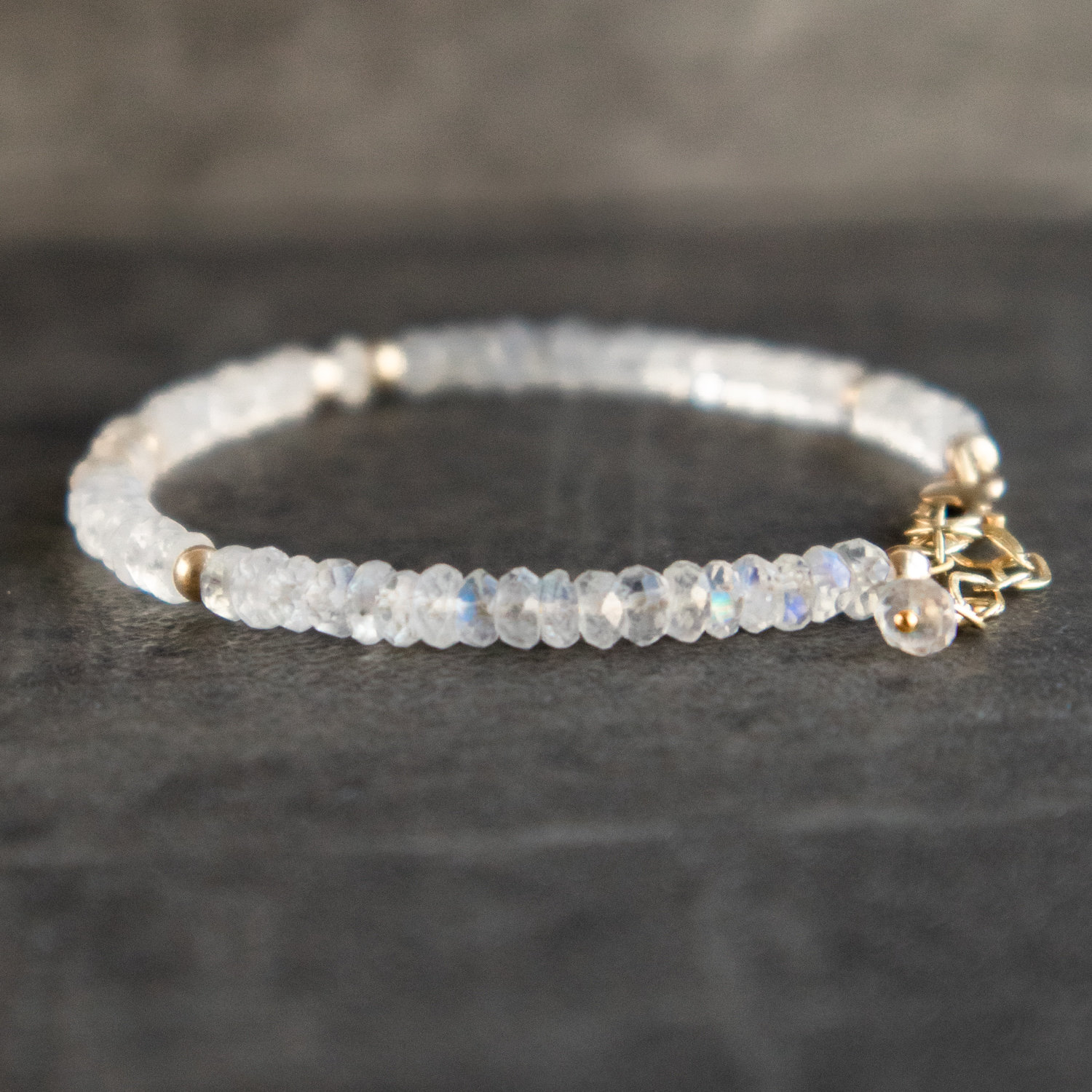 Rainbow Moonstone Bracelet Genuine Moonstone Beaded Bracelet Etsy