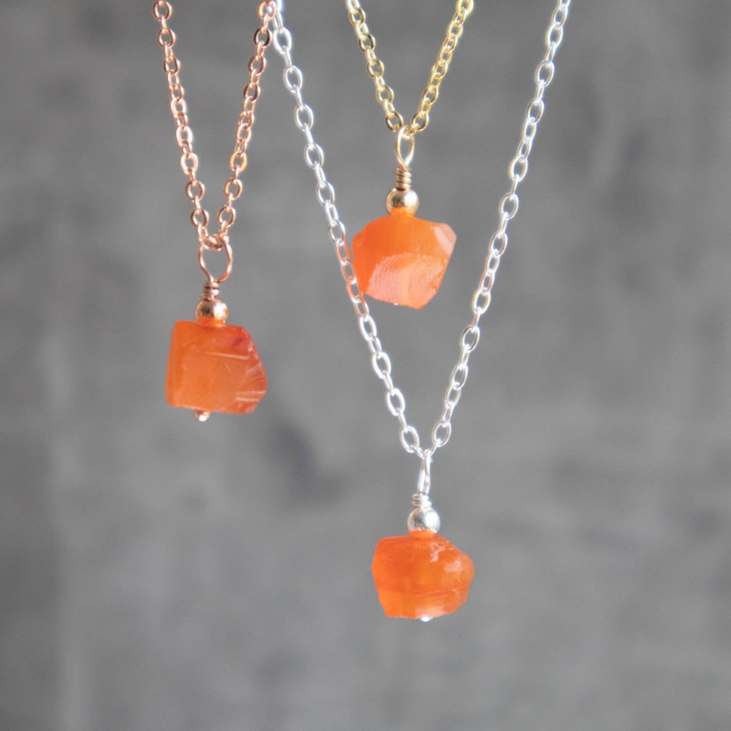 Carnelian Crystal Pendant 925 Sterling Silver Necklace Chakra Stone Double Point 