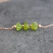 Raw Peridot Necklace, Girlfriend Gift, Peridot Jewelry, August Birthstone Necklaces for Women, Peridot Crystal Necklace in Rose Gold&Silver 