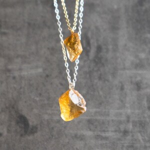 Citrine Necklace, Raw Crystal Necklace, November Birthstone Jewelry, Birthday Gifts for Women in Sterling Silver and Gold image 7