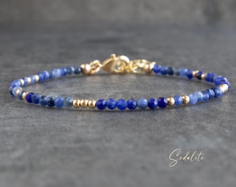 Sodalite Bracelet, Gifts for Her, Gemstone Bead Bracelets for Women