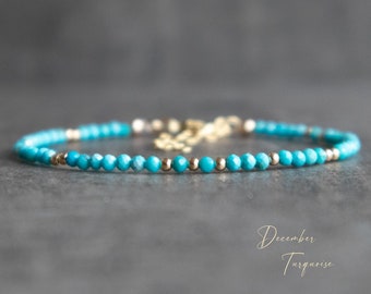 Turquoise Bracelet, December Birthstone Bracelets for Women, Sleeping Beauty Turquoise Jewelry, Birthday Gifts for Her