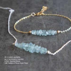 Aquamarine Necklace, Raw Crystal Necklace, March Birthstone Necklaces for Women, Gifts for Her image 4