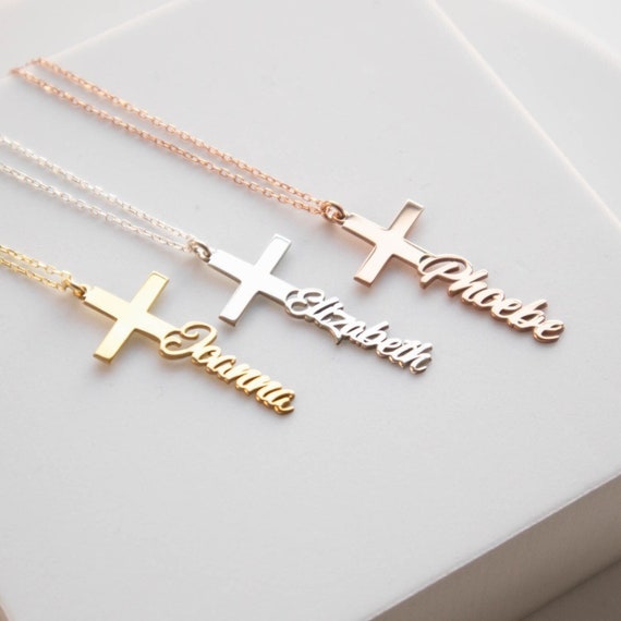 Cross Necklace Thick Rose Gold Length 15mm Pendant Rose Gold Plated Silver  Chain - Shop 33 Mino x JOYSTONE Collar Necklaces - Pinkoi