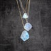 Raw Moonstone Necklace, Crystal Necklace, Birthstone Necklace, Rainbow Moonstone Pendant, Moonstone Jewelry in Sterling Silver or Gold 