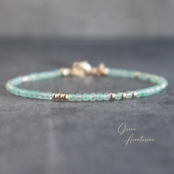 Bracelet aventurine verte, bracelet porte-bonheur, bracelets de pierres  précieuses pour femme, cadeaux pour elle -  France