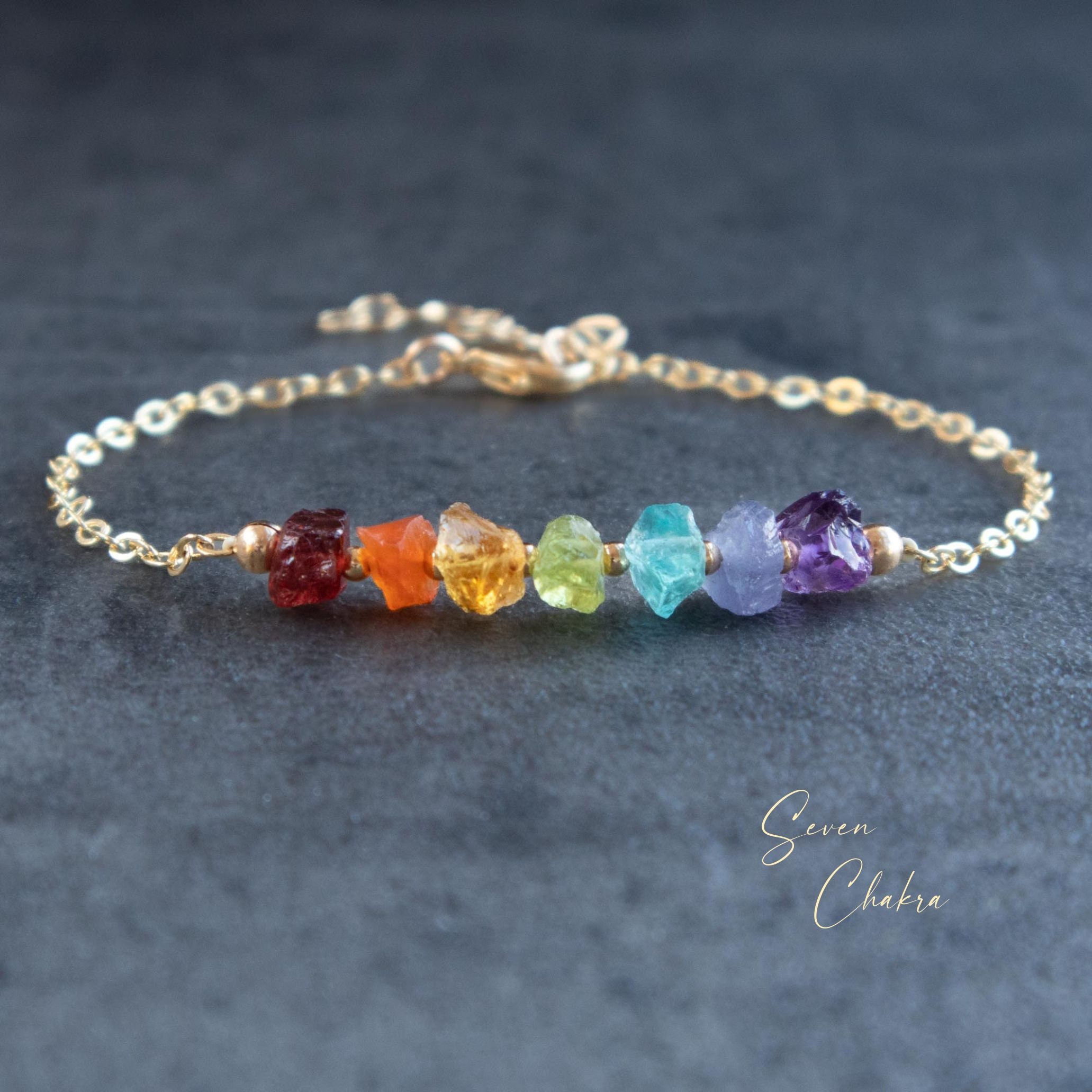 Seven Chakra Balancing Bracelet w/21 Semi-precious Stones – Enso Life  Healing, LLC