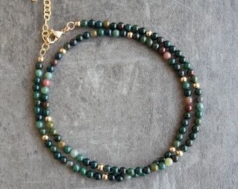 Bloodstone Necklace, Bloodstone Jewelry, Beaded Necklaces for Women, Gifts for Her