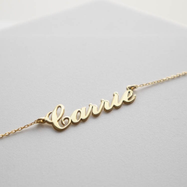 Carrie Name Necklace Custom Nameplate 