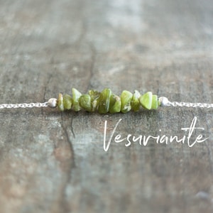 Vesuvianite Necklace,  Raw Crystal Necklace, Gifts for Her, Idocrase Necklace