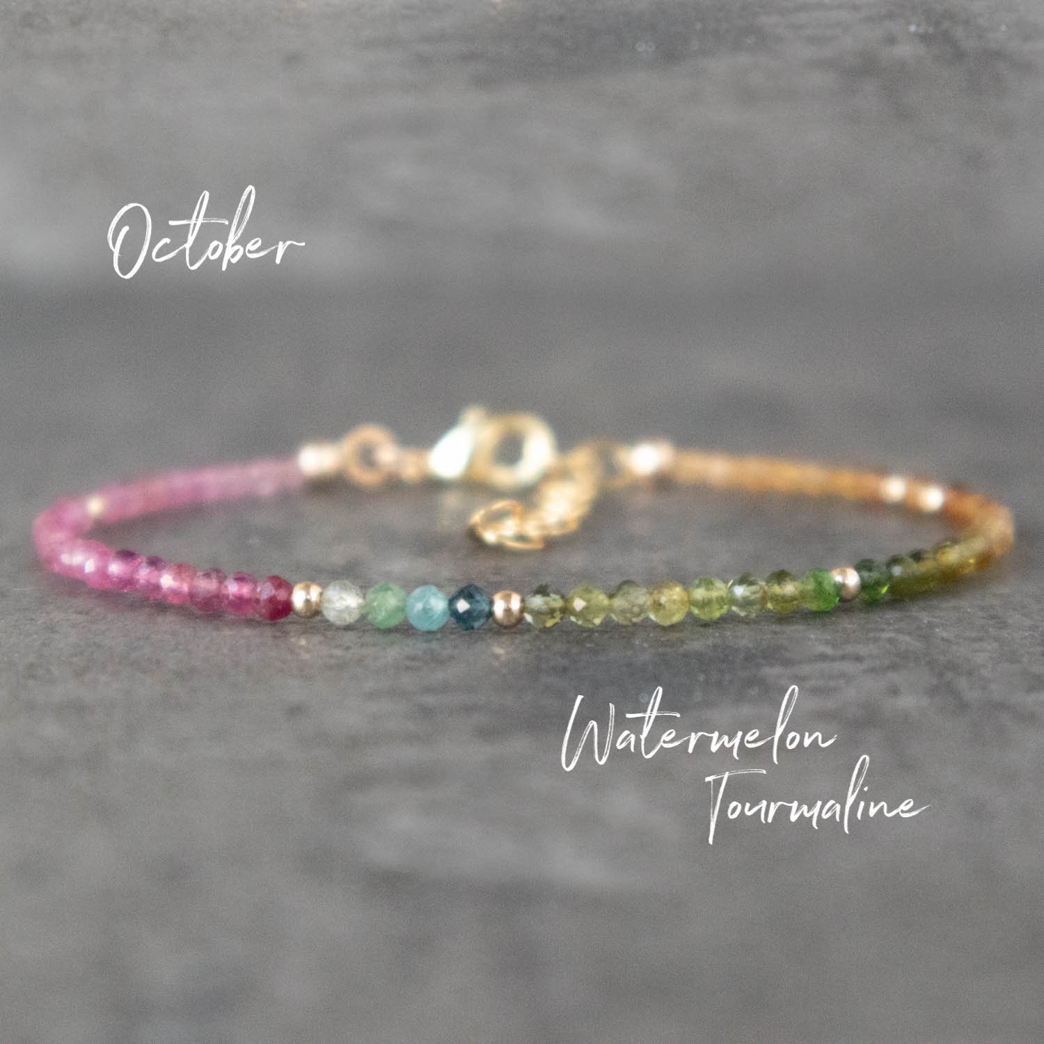 Watermelon tourmaline bracelet