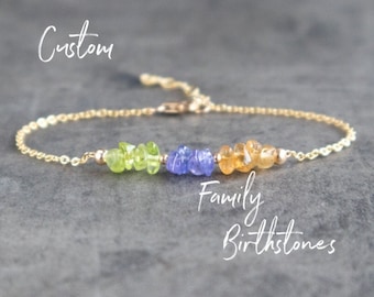 Birthstone Bracelet for Mom & Grandma Custom Family Birthstone Jewelry, Birthday Gifts for Mothers