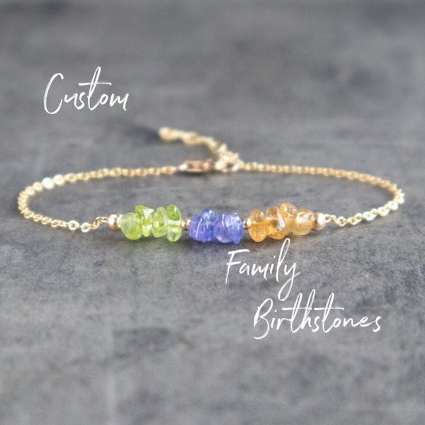 Birthstone Bracelet for Mom & Grandma Custom Family Birthstone Jewelry, Birthday Gifts for Mothers