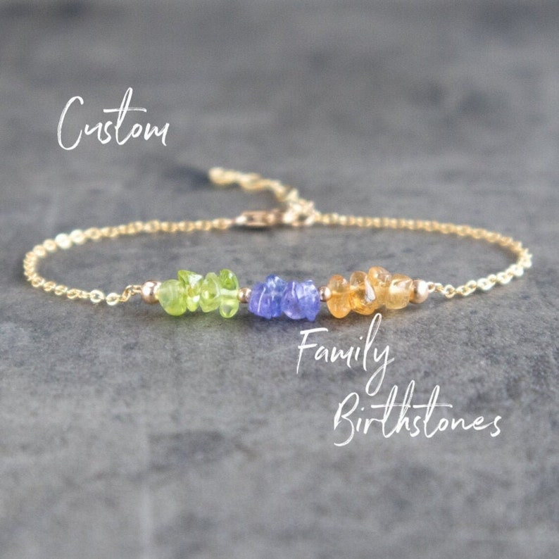 Birthstone Bracelet for Mom & Grandma Custom Family Birthstone Jewelry, Birthday Gifts for Mothers image 1