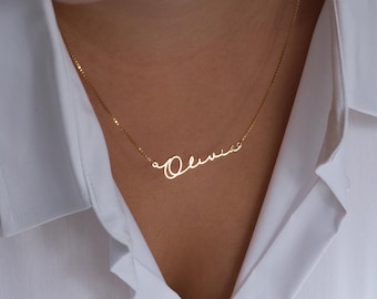 Dainty Name Necklace, Personalized Gifts for Her in Gold, Rose Gold & Sterling Silver, Minimalist Birthday Gifts for Her