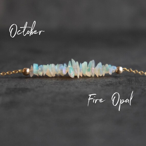 Raw Opal Necklace Fire Opal Jewelry 