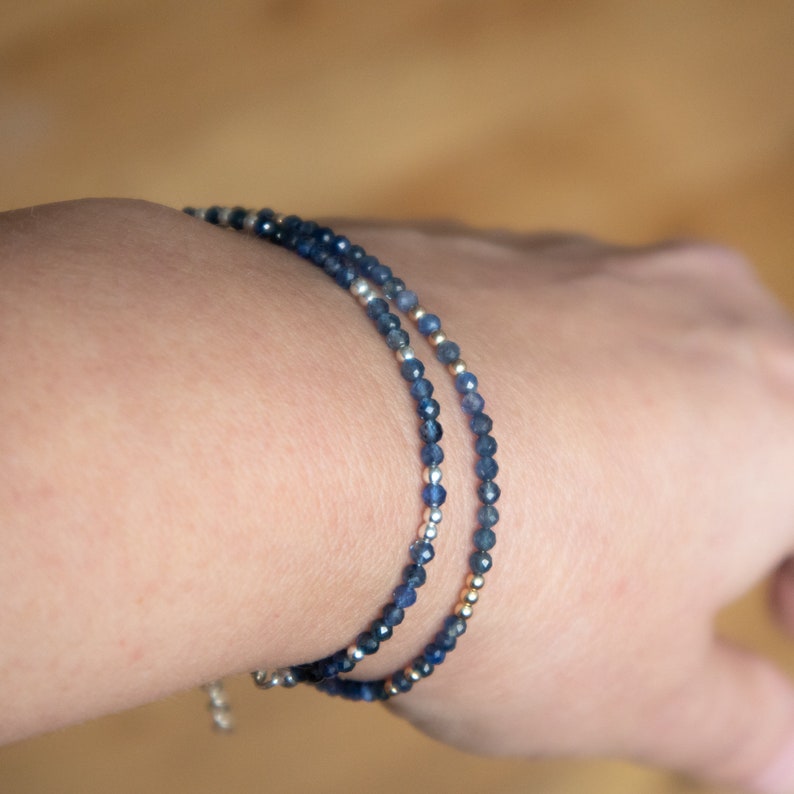 dainty sapphire bracelet