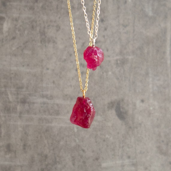 Raw ruby necklace deals