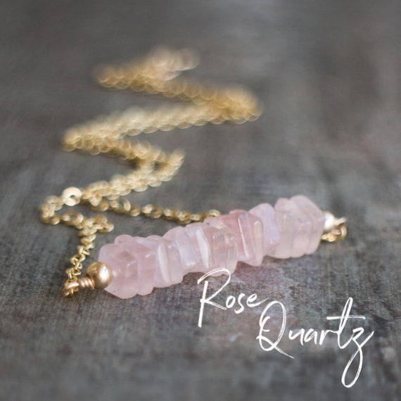 Rose Quartz Necklace Pink Quartz 