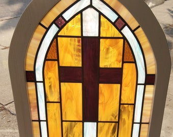 Stained Glass Church window, new construction, vintage appeal, Jesus, God, Holy Spirit, with casement, Church, Bible, Large, window, panel,