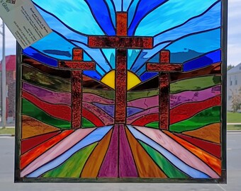 Vieille croix robuste, croix, trois croix, chrétienne, Jésus, foi, spirituelle, audacieuse, colorée