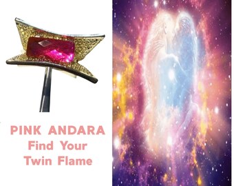 Empaths #1084 Pink Andara Crystal Ring With Authenticity Card Soul Healing Love Vibration Archangel Chamuel.Healing Emotional Trauma