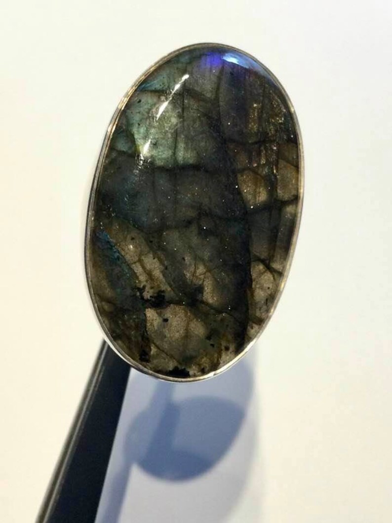 # 881 Reiki Protection From Enemies Manifestation Healing Jewelry Labradorite Ring Encoded By Egyptian High Priestess To Hold Osiris
