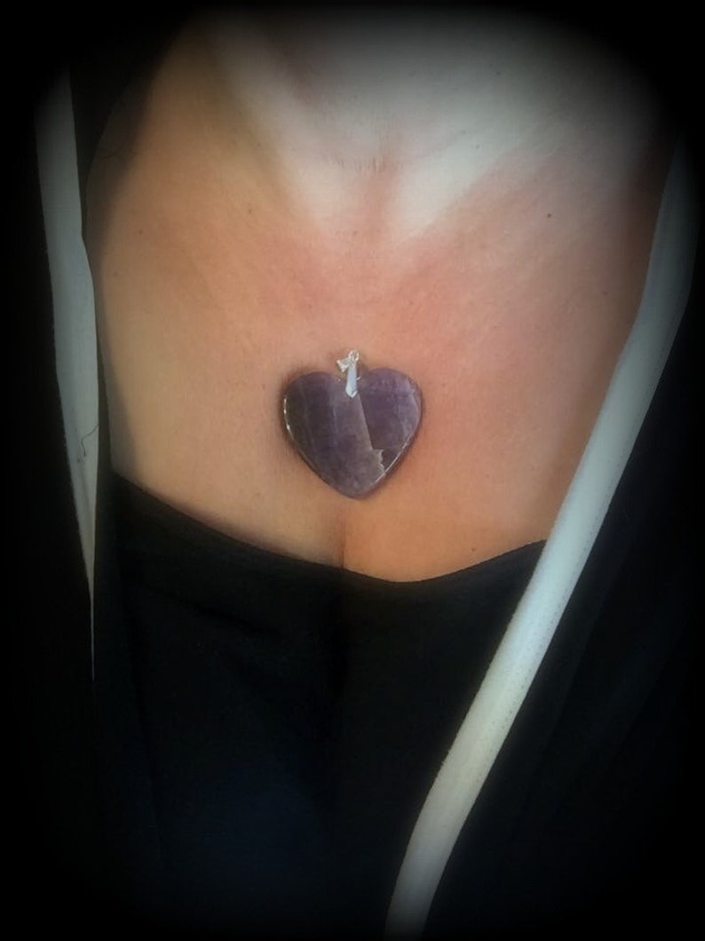 healing crystals #640 Auralite 23 Pendant Crystal Heart; 23 crystals in one Heart Pendant Empath protection Amethyst Pendant intuition