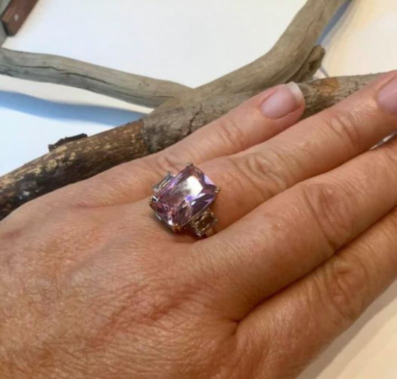 Empaths #1084 Pink Andara Crystal Ring With Authenticity Card Soul Healing Love Vibration Archangel Chamuel.Healing Emotional Trauma