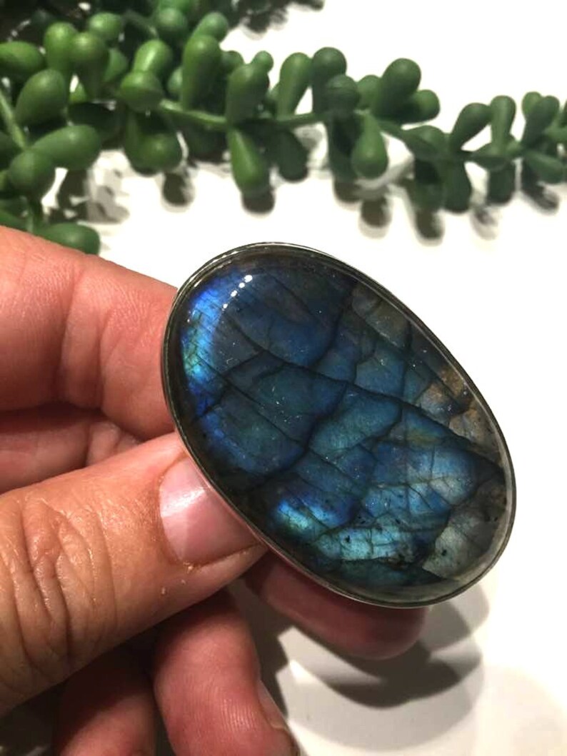 # 881 Reiki Protection From Enemies Manifestation Healing Jewelry Labradorite Ring Encoded By Egyptian High Priestess To Hold Osiris