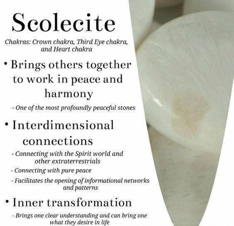 Stone of Lightworkers #292 Scolecite Wire Wrapped Tumbled Crystal Pendant Synergy 12 Stone Connection Stone to other dimensions