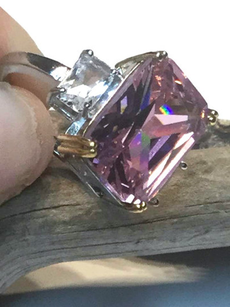 Empaths #1084 Pink Andara Crystal Ring With Authenticity Card Soul Healing Love Vibration Archangel Chamuel.Healing Emotional Trauma