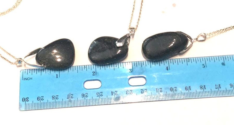 Shamanic Rare Nuummite Pendant Necklace Grounding Psychic Protection From Greenland Silver Necklace Unisex Crystal Healing #893
