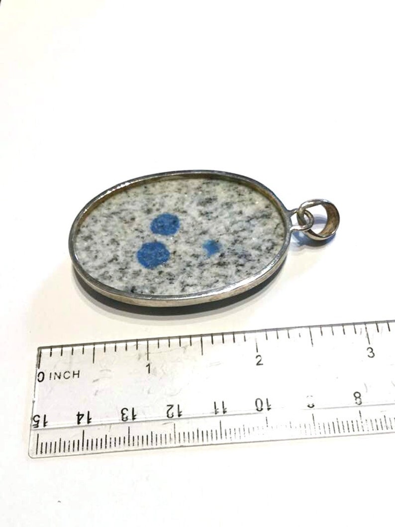 Unisex K2 Jasper Pendant: Silver Pendant Balance Your Energy End Bad Habits of Self Sabotaging #113 Azurite Statement Piece Rare