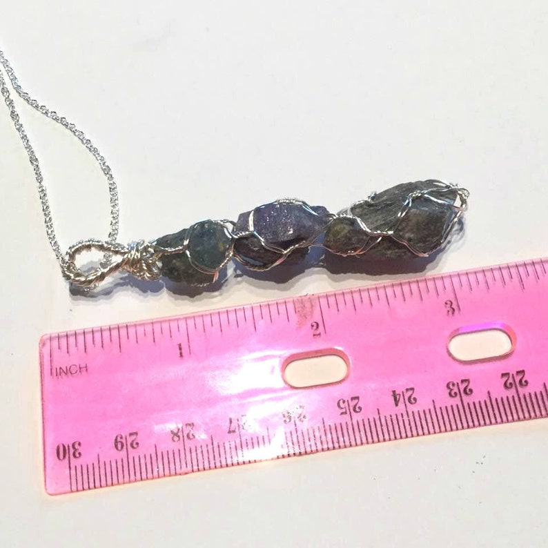 Spiritual Wisdom and Strength #663 Sapphire Raw Crystals Wire Wrapped Crystals Tanzanite Necklace Blue Ray Lazurite Crystal Wand