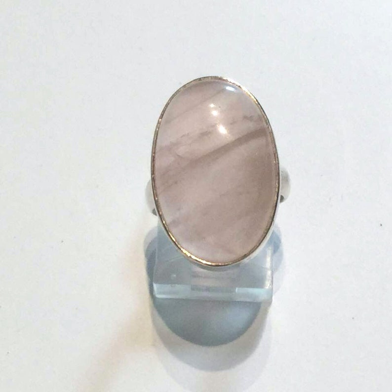 Crystal Healing #122 Silver Ring,Dainty Rose Quarz Ring Solitaire Ring Yoga Jewelry Reiki Ring Empath Jewelry Self Worth Minimalist