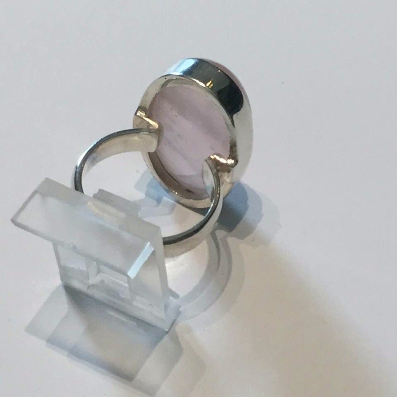 Crystal Healing #122 Silver Ring,Dainty Rose Quarz Ring Solitaire Ring Yoga Jewelry Reiki Ring Empath Jewelry Self Worth Minimalist