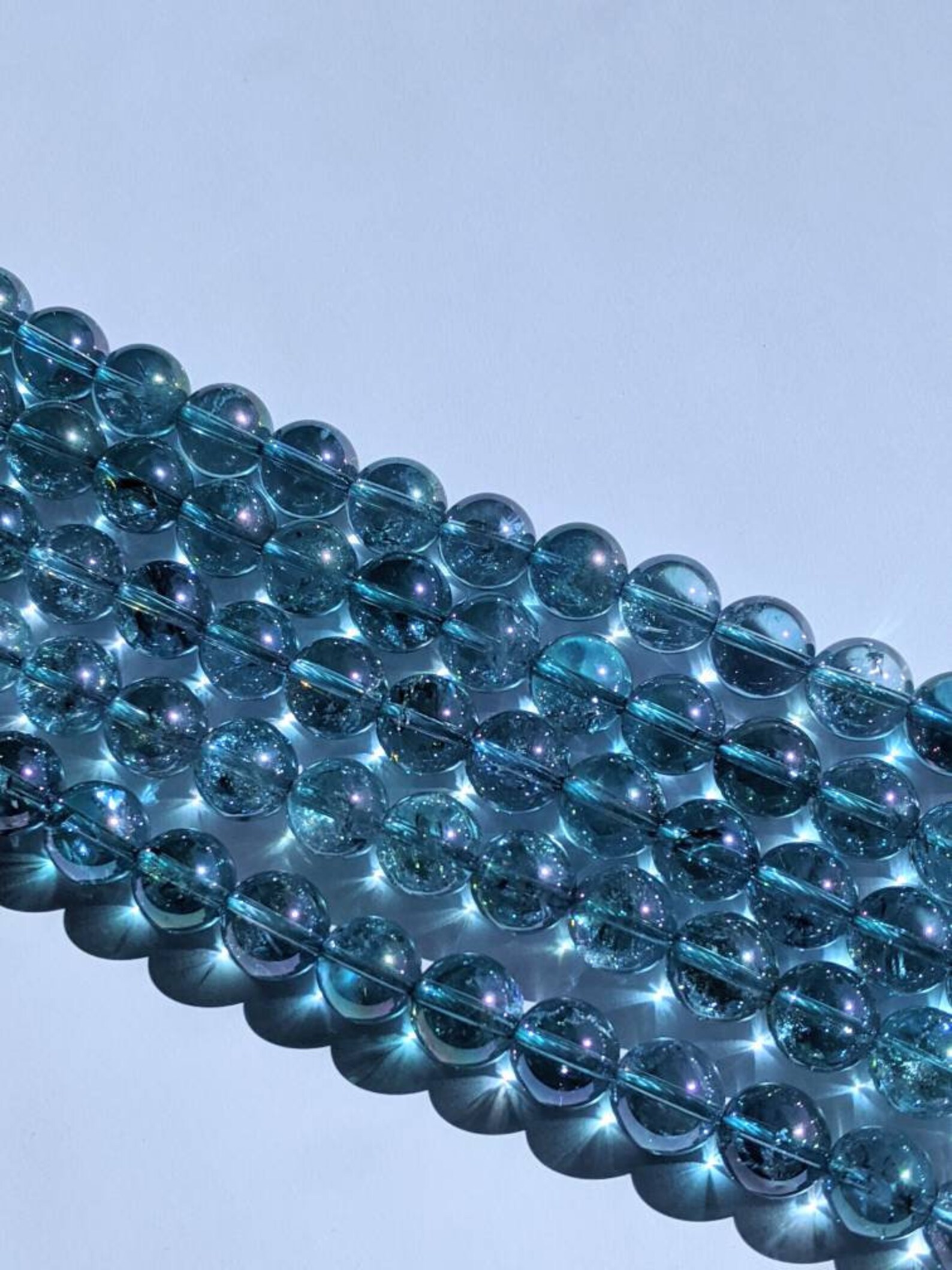 Aqua Aura Beads. 10 mm full strand. High Grade Made with 24K Etsy