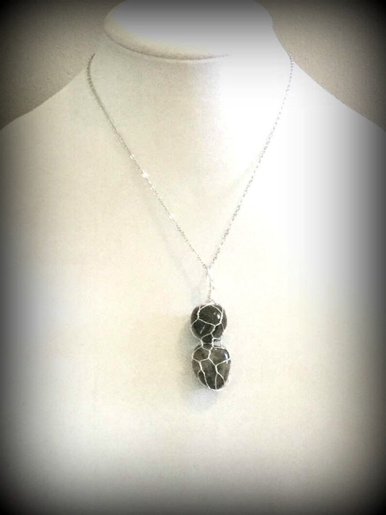 Jet,Chiastolite Crystal Necklace Protection Jewelry Crystal Healing Wire Wrapped Crystals Root Chakra Grounding Evil Eye Unisex #713