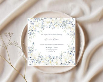 Nachmittagstee Brautdusche Einladung | Luxus Hochzeitspapeterie | Digitaler Download + Personalisiert
