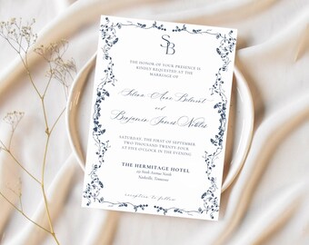 Erbstück Hochzeitseinladung | Luxushochzeitseinladungen, Zeitlose Hochzeit, Digitaler Download + Personalisiert