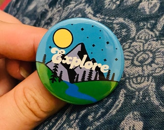 Explorer Button Badge, Explorer Adventurer Pin Badge