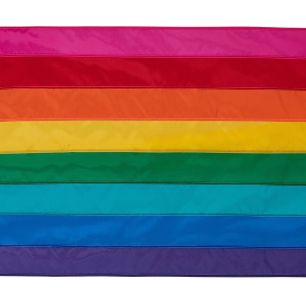 Original Historic Rainbow Flag, 8 Stripe Rainbow Flag - Hand Sewn, Custom Sizes Available